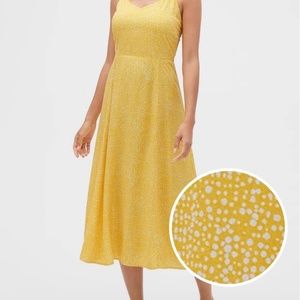 GAP yellow pattern midi sundress size xs